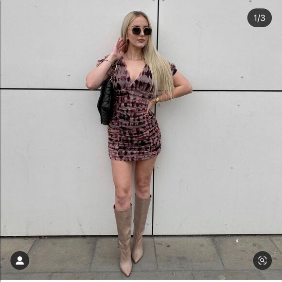 ZARA DRAPED TULLE DRESS - Picture 2 of 15